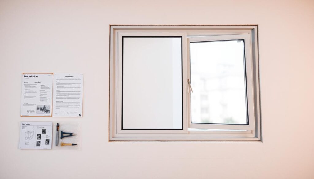 easy installation of faux window setup