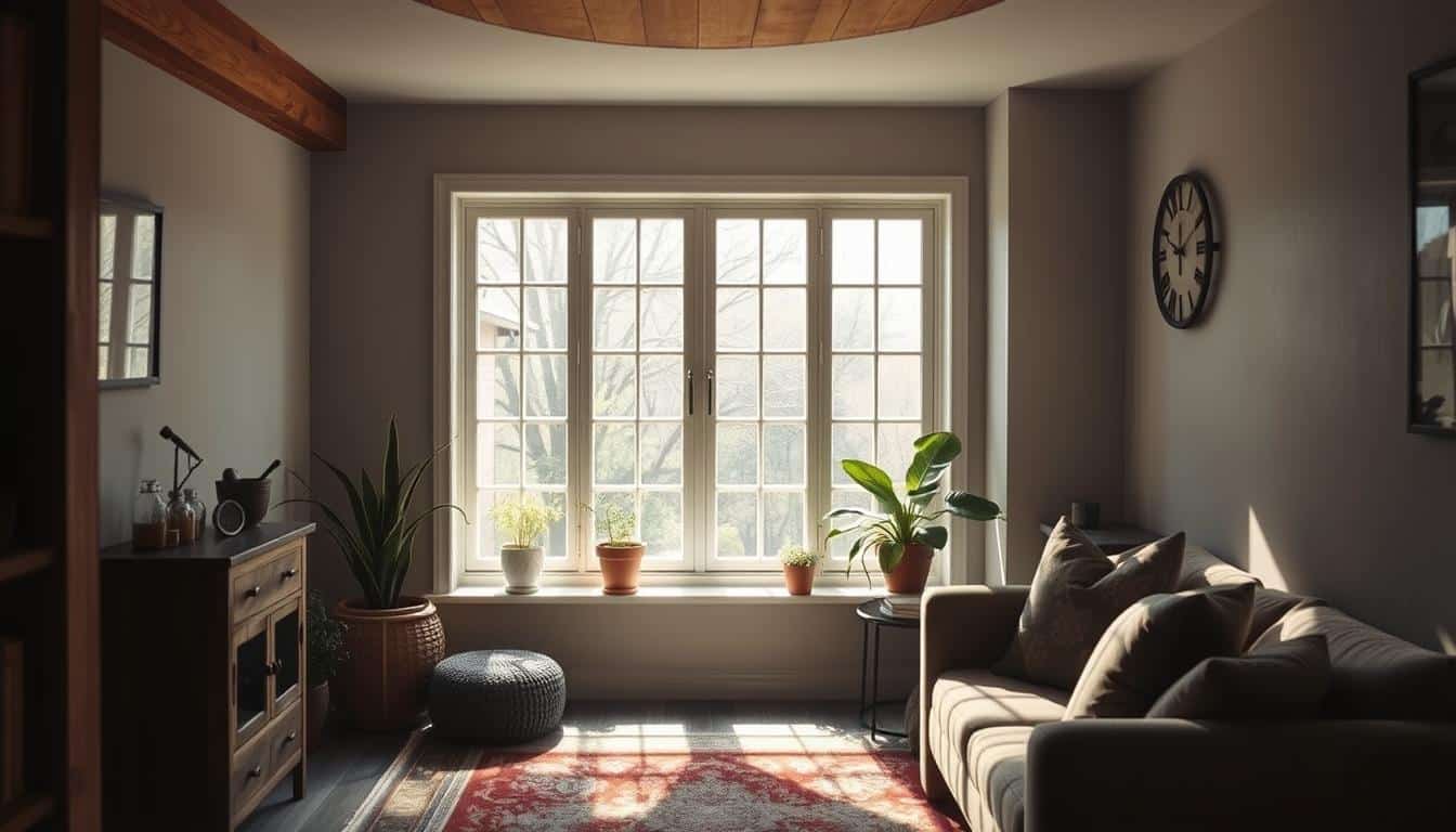 fake window in basement