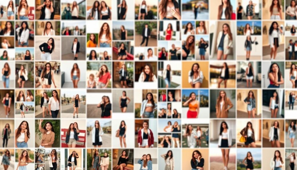 A vibrant, visually engaging collage showcasing a diverse array of user photos from the popular fashion retailer Shein. The foreground features a grid-like arrangement of high-resolution images captured by satisfied customers, depicting an eclectic mix of stylish outfits, accessories, and personal moments. The middle ground presents a subtle blurred background, creating a sense of depth and focus on the central imagery. The lighting is soft and diffused, accentuating the natural tones and textures of the featured garments. The overall composition conveys a mood of authenticity, excitement, and a celebration of personal style, reflecting the ethos of the "Customer Reviews, Influencer Picks, and Real User Photos" section.