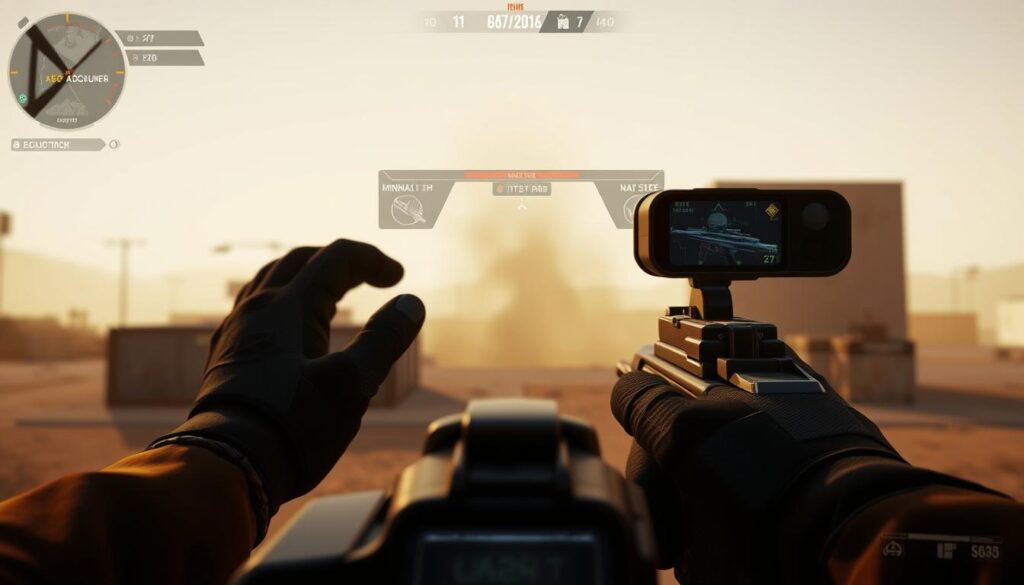 Detailed analysis of Warzone gameplay, showcasing a player's tactical movements and decision-making process. Immersive first-person perspective, with a focused gaze on the game's interface, minimalist HUD elements, and tactical overlays. Crisp, high-resolution rendering illuminated by a warm, natural lighting setup. Seamless integration of the player's hands, weapon, and equipment, conveying a sense of immersion and control. The overall atmosphere should evoke a sense of strategic contemplation, with a subtle hint of intensity and determination. Detailed analysis of Warzone gameplay, showcasing a player's tactical movements and decision-making process. Immersive first-person perspective, with a focused gaze on the game's interface, minimalist HUD elements, and tactical overlays. Crisp, high-resolution rendering illuminated by a warm, natural lighting setup. Seamless integration of the player's hands, weapon, and equipment, conveying a sense of immersion and control. The overall atmosphere should evoke a sense of strategic contemplation, with a subtle hint of intensity and determination.