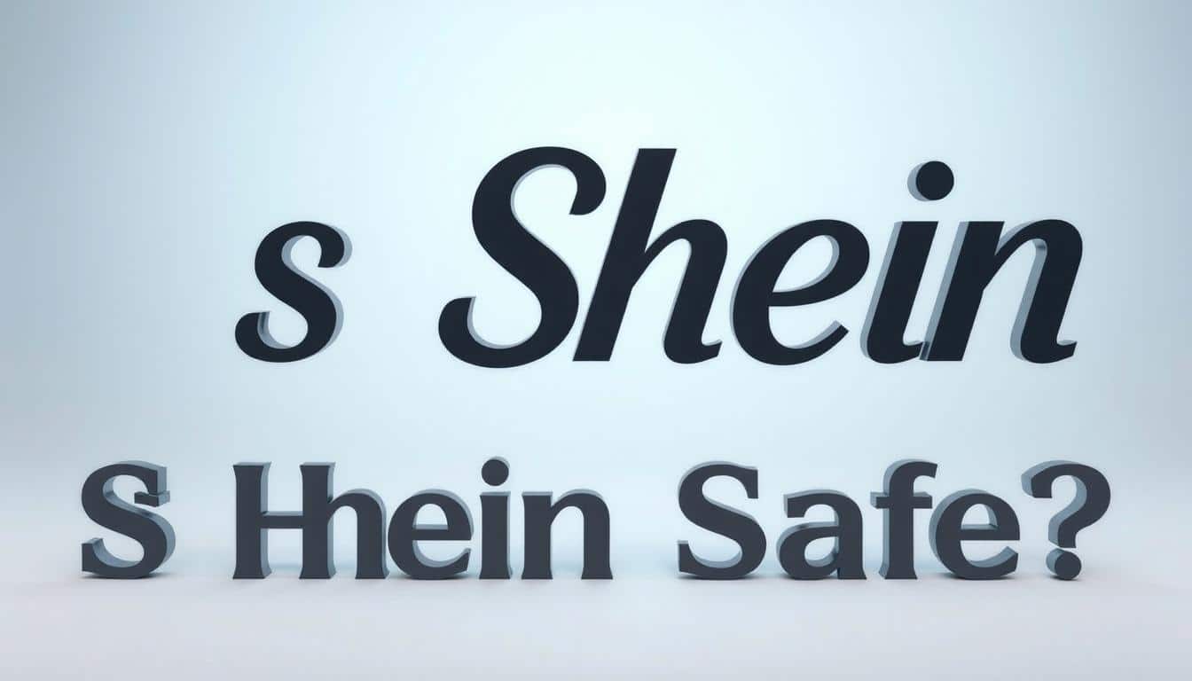 A stylish, minimalist composition depicting the phrase "Is Shein Safe?". Set against a soft, gradient background in calming shades of blue and gray. The words are rendered in a modern, sans-serif typeface with a slight 3D effect, conveying a sense of depth and dimensionality. The letters float gently, suspended in a clean, airy space, suggesting a feeling of balance and tranquility. Subtle lighting casts gentle shadows, adding depth and texture. The overall aesthetic is sleek, sophisticated, and visually engaging, reflecting the subject's importance and the need to approach it thoughtfully and without alarm.