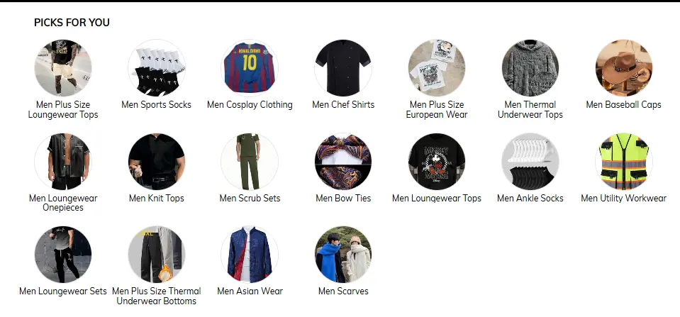 Men's clothing and products at Shein